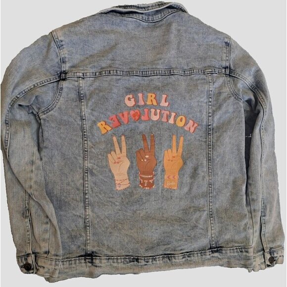 Barbie Mattel Girls XL (14-16) Denim Cropped Jacket Girl Revolution - Picture 1 of 6
